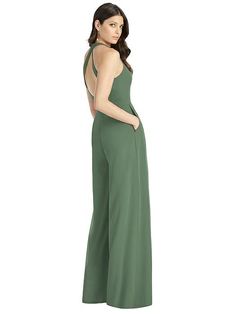 Dessy Bridesmaid Jumpsuit Arielle | The Dessy Group Elegant Spring Jumpsuits And Rompers With Back Opening, Elegant Green Backless Jumpsuit, Elegant Green Backless Jumpsuits And Rompers, Floral Bridesmaid Dresses Boho, Bridesmaid Rompers, Bridesmaid Jumpsuit, Bridesmaids Jumpsuits, Secret Wedding, Bridesmaid Dresses Boho