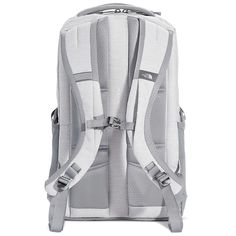 the north face women's jester backpack in white and grey, back view