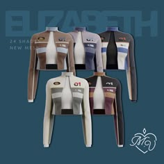 four women's jackets with different colors and designs