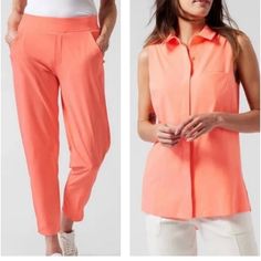 Questions? Leave A Comment Below! Smoke And Pet Free Home Spring Athleisure Sets, Spring Sports Casual Sets, Spring Casual Sports Sets, Casual Sports Sets For Spring, Sporty Sets With Pockets For Spring, Casual Spring Workout Sets, Coral Color, Leave A Comment, Color Orange