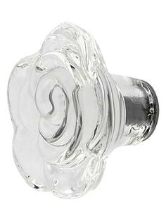 an empty glass door knob on a white background