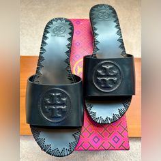 Beautiful Tory Burch Black & Wood Wedge Slide. Size Us 9.5 New, Never Worn W/ Original Box & Dust Bag Classic Black Wedge Sandals, Tory Burch Shoes, Black Wood, Women's Shoes Sandals, Tory Burch, Shoes Sandals, Original Box, Dust Bag, Wedges