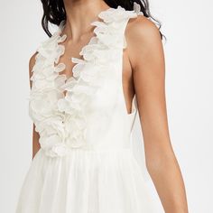 Never Worn. I Bought This For My Wedding Events. It’s Beautiful! Questions? Leave A Comment Below! Zimmerman White Dress, Zimmerman Laurel Frill Dress, Zimmermann White Lace Dress, Beach A-line Mini Dress With Ruffle Hem, Bohemian Off-white Mini Dress With Ruffles, Zimmermann Dress, Wedding Events, Colorful Dresses, Mini Dress