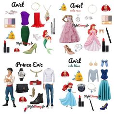 an image of disney princess outfits and accessories