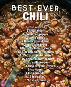 the best ever chili recipe in a pot