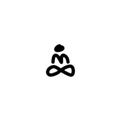 a person sitting in the middle of an infinite sign