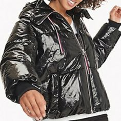 Puffer With Glossy Finish Drawstring Hood Zipper Closure At Front Body- Fill Polyester Face- Polyyrethane Imported Wipe Clean Msrp: $189 Tommy Hilfiger Winter Outerwear, Chic Tommy Hilfiger Outerwear For Fall, Tommy Hilfiger Jackets, Cleaning Wipes, Puffer, Tommy Hilfiger, Jackets For Women, Jackets & Coats, Zipper