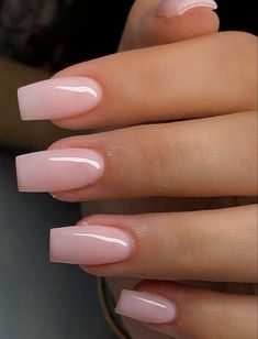 Light Pink Acrylic Nails, Pale Pink Nails, Tapered Square Nails, Milky Nails, Pink Gel, White Acrylic Nails, Simple Acrylic Nails, Coffin Nails Long, Nail Swag