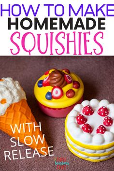 how to make homemade squishies with slow release ice cream and cake mix