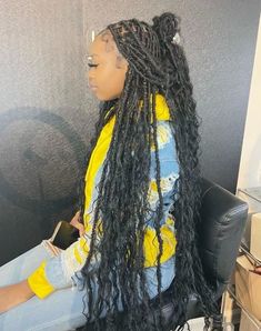 Boho Locs Aesthetic, Soft Locs Outfit Ideas, Bohemian Soft Locs Hairstyles, Faux Locs With Curly Pieces, Soft Locs With Curly Hair Added, Knotless Locs With Curls, Distressed Soft Locs Hairstyles, 36 Inch Soft Locs Hairstyles, Infinity Locs With Curls