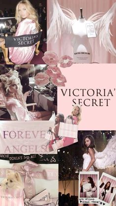 victoria's secret photoshopped into pink and white with angel wings on it