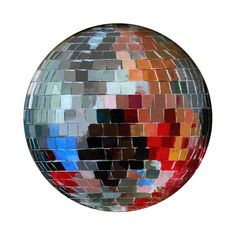 a disco ball with many different colors and shapes on the top, as if it were made out of tiles