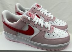 Nike Air Force 1 Low '07 QS Valentine's Day Love Letter 2021 Size 10 Nike Air Force 1 Low Colors, Nike Air Force 1 Desert Berry, Nike Air Force 1 Bandana, Valentines Day Nike Air Force 1s, Nike Air Force 1 Heart, Valentine’s Day Nike Shoes, Nike Air Force 1 Red Pink, Air Force 1 Size 10, Couple Shoes Goals Air Force