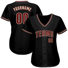 Custom Black Crimson-Khaki Authentic Baseball Jersey Youth Game, Body Construction, Personalized Jersey, Custom Baseball Jersey, Neck Label, Number 3, Baseball Shirts, Team Names, Baseball Jersey