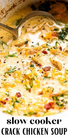 a close up of a bowl of soup with broccoli and cheese in it