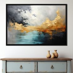 Gold and Teal Abstraction - NicheCanvas Artistic Painting, Stylish Wall Art, Artist Collective, Gray Tones, Elegant Frame, Visual Artwork, Painting Abstract, Abstract Wall, Featured Artist