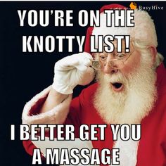 Happy Friday everyone! Like and share to promote your clinic. #BusyHive #Massage #MassageTherapist #MassageLife #MassageMeme #Christmas #AllIWantForChristmasIsMassage Massage Therapy Humor Jokes, Need A Massage Quotes Funny, Christmas Massage Quotes, Massage Advertising Ideas, Massage Therapist Humor, Massage Advertising, Massage Facts