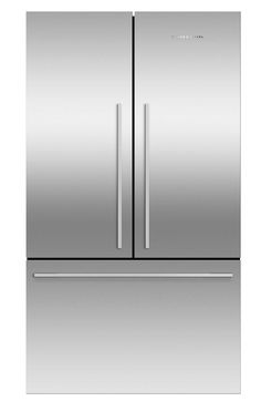 a stainless steel refrigerator freezer with two doors