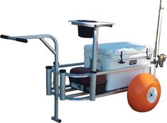 a cart with an ice chest attached to it