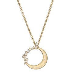 Complement your wardrobe with the eye-catching style of this Charles & Colvard lab-created moissanite moon and star pendant necklace. Complement your wardrobe with the eye-catching style of this Charles & Colvard lab-created moissanite moon and star pendant necklace. Metal: 14k white gold, 14k rose gold, 14k gold Chain length: 16 in. + 2-in. extender Length: 3/4 in. Packaging: boxed Plating: rhodium Finish: polished Chain type: cableSTONE DETAILS Stone type: lab-created moissanite Total weight: Celestial Jewelry With Round Cut Diamond Accents, Celestial Style Jewelry With Round Cut Diamond Accents, Celestial 14k Gold Jewelry With Brilliant Cut, Celestial Jewelry With Brilliant Cut For Anniversary, Celestial Jewelry For Anniversary With Brilliant Cut, Celestial Style Jewelry With Brilliant Cut For Anniversary, Anniversary Celestial Jewelry With Brilliant Cut, Celestial Style Round Cut Diamond Jewelry, Celestial White Gold Jewelry For Formal Occasions