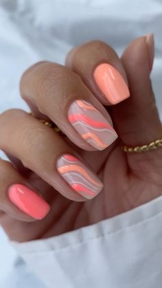 Unghie Sfumate, Summer Gel Nails, Nails Yellow, Peach Nails