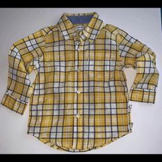 Presenting A Carter’s Shirt - New. Condition Is New With Tags. Baby Boys Size 12 Months 100% Cotton And Made By Carter’s Plaid Patten With Yellow Being Main Color Thank You For Your Interest. Wishing You And Your Loved Ones Health And Happiness. Collared Tops With Buttons For Playtime, Cute Collared Shirt For Playtime, Cotton Shirt With Button Closure For Playtime, Long Sleeve Shirt With Button Closure For Playtime, Collared Shirt With Button Closure For Playtime, Cute Button-up Shirt For Playtime, Flannel Boys, Boys Denim Shirt