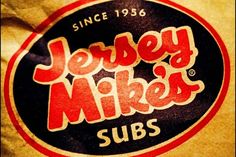 the logo for jersey mikes subs is shown