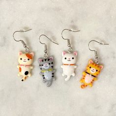 Cute Kitty Cat Earrings - Colors!  ❤️ Adorable and so much fun!   Comfortable and lightweight Choose from Hypoallergenic Hooks, Sterling Silver Hooks, Huggies or Clip On. Cheap Silver Jewelry, Hot Pink Hat, Candy Corn Earrings, Punk Earrings, Kawaii Jewelry, Cat Items, Cute Kitty, Kawaii Cat, Cat Earrings