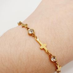 Gold Cross Bracelet, Mini Cross Bracelet, Christian Gifts, Baptism Gift, Cross First Communion Bracelet, Birthday Gifts, Christmas Gift Gold Cross Bracelet, Mini Cross, Baptism Gifts, Cross Bracelet, Gold Cross, Gifts Christmas, First Communion, Christian Gifts, Charm Necklace