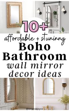 boho bathroom decor and mirror decor ideas Wall Mirror Decor Ideas, Bathroom Decor Boho, Organic Modern Home Decor, Moody Home Decor, Home Decor Living Room Ideas