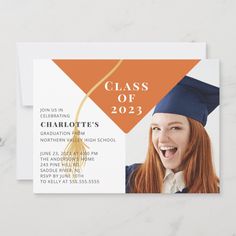 a graduation announcement card with a graduate's cap on it