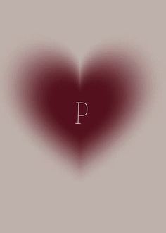 a red heart with the letter p on it