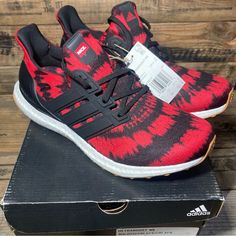 Adidas X Nice Kicks Men’s Ultraboost Dna Running Shoes Black Red Gum Sz 8 New In Box All Shoes Are Box Shipped. Red Custom Running Sneakers With Boost Midsole, Adidas Red Running Shoes For Streetwear, Adidas Custom Sneakers With Boost Midsole, Lace-up, Adidas Custom Lace-up Sneakers With Boost Midsole, Adidas Lace-up Custom Sneakers With Boost Midsole, Red Adidas Running Shoes, Running Shoes Black, Adidas X, Ultra Boost