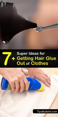 Like PVA glue, hot glue, and Gorilla Glue, cosmetic adhesives such as hair bonding glue and eyelash glue are tough to remove from clothing. Find out how to eliminate dried glue from fabric with home remedies and apply your hair extensions confidently. #hair #glue #out #clothes Remove Eyelash Glue, Glue In Hair Extensions, Hair Glue, Growing Healthy Hair, How To Remove Glue, Pimples Remedies, Pva Glue, Laundry Tips, Diy Cleaning Solution