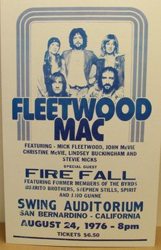 an old concert poster for fleetwood mac