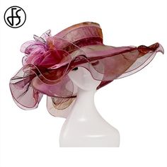 Brand Name: FSMaterial: PolyesterStyle: CasualPattern Type: FloralColor: Pink, Brown, Purple, Wine Red, Beige Yellow, Beige Blue Allow approximately 2-4 weeks to receive. Note that Shipping times may be longer due to delays with yourcountry's package delivery service during Covid. Holiday Headpiece, Fedora Hat Style, Summer Outer, Summer Fedora, Derby Fascinator, Women Hats Fashion, Summer Hats For Women, Wedding Hat, Purple Wine