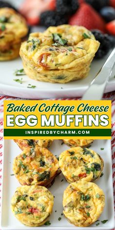 These Baked Cottage Cheese Eggs muffins are a delicious, healthy, make-ahead recipe that you can enjoy for breakfast, lunch, or anytime you want to power up on protein. Cottage Cheese Egg Muffins, Baked Cottage Cheese, Eggs Muffins, Egg Breakfast Muffins, Cottage Cheese Muffins, Blueberry Yogurt Muffins, Egg Muffins Recipe, Cottage Cheese Eggs, Egg Bites Recipe