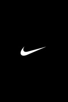 the nike logo is shown in black and white on a dark background with no image