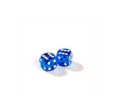 two blue dices sitting on top of each other