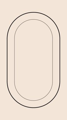 a black and white drawing of an oval shape on a beige background with the outline of a rectangle