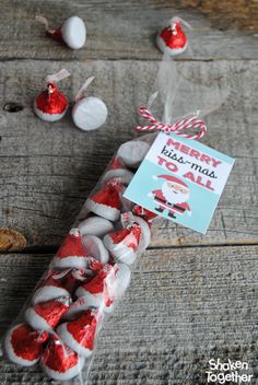 candy bar made to look like santa's hat