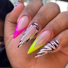 Elegant Touch Nails, America Nails, Sky Nails, Wow Nails, Ombre Acrylic Nails, Colorful Nails, Cute Acrylic Nail Designs, Dope Nail Designs, Exotic Nails