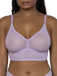 PRICES MAY VARY. The best bralette for layering, the Smooth Lace Longline Bralette is designed with all-over flat lace that is smooth to the touch and virtually invisible under even your form fitting clothes. This lacey bralette has smooth mesh lining for added comfort and support. Designed versatility, comfort and style in mind, this cute bralette is complete with a plunging neckline, longline design and convertible clips for a crisscross back option. Low open back pairs well with open back top Lingeniere Aesthetic, Simple Workout Routine, Simple Workout, Form Fitting Clothes, Womens Lingerie, Fitting Clothes, Halter Bra, Lounge Lingerie, Bra And Panty Sets