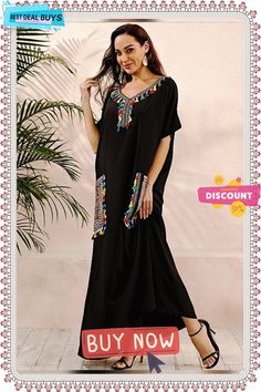 Women's Kaftan Dress Maxi Long Dress Short Sleeve Print Summer Plus Size Hot Casual Boho Vacation Dresses Black Dresses Vacation Floor-length Free Size Kaftan, Patterned Maxi-length Kaftan For Vacation, Black Spring Beach Cover-up Kaftan, Black Floor-length Summer Kaftan, Plus Size Hot, Black Flowy Maxi-length Kaftan, Maxi Long Dress, Summer Plus Size, Dress Short Sleeve