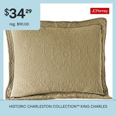 a pillow that is on display for $ 34 99 reg $ 90 00 historic charleston collection king charles