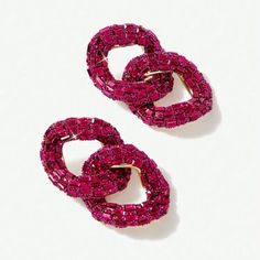 Upgrade your earring game with our Intertwined Chain Pattern Rhinestone Voluminous Earrings. Its hot pink color pops with any outfit, while the intricate chain pattern and sparkling rhinestones add a touch of glamour. Make a statement with these stunning earrings. Material: Cubic Zirconia * Return and exchange are not supported Trendy Crystal Rhinestone Earrings For Evening, Trendy Rhinestone Crystal Earrings For Evening, Trendy Evening Crystal Earrings With Rhinestones, Trendy Crystal Earrings For Party, Trendy Evening Jewelry With Rhinestones, Trendy Party Earrings With Sparkling Stones, Trendy Metal Crystal Earrings With Bling, Red Crystal Metal Earrings For Parties, Trendy Metal Earrings With Sparkling Stones