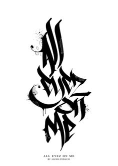 an arabic calligraphy type with black ink