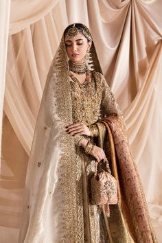 Gown Pakistani, Tissue Lehenga, Nilofer Shahid, Gown Lehenga, Lehenga Pakistani, Pakistani Bridal Couture, Lehenga Anarkali, Pakistani Bridal Dress, Bridal Dupatta