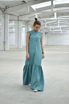 "Linen Maxi Dress, Summer Kaftan Dress, Linen Clothing For Women ◈ Stylish and chic fashion is our shared dream! You can be sure that this piece is made with a lot of love and craftsmanship. ◈ S I Z I N G ◈ Dress Length - 150 cm This item is available from XS to 4XL. Please, have a look at my Size Chart below before placing your order. ◈ D E L I V E R Y ◈ This item will be shipped in up to 5 days after your order was placed. We use Express worldwide shipping for all of our items. Shipping usuall Turquoise Floor-length Summer Dress, Turquoise Floor-length Dress For Wedding, Turquoise Floor-length Wedding Dress, Light Blue Floor-length Summer Gown, Linen Maxi Dress Summer, Loose Long Dress, Summer Kaftan, Cocktail Skirts, Maxi Dress Wedding Guest