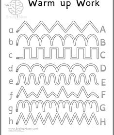 a printable worksheet with the words warm up work in black and white